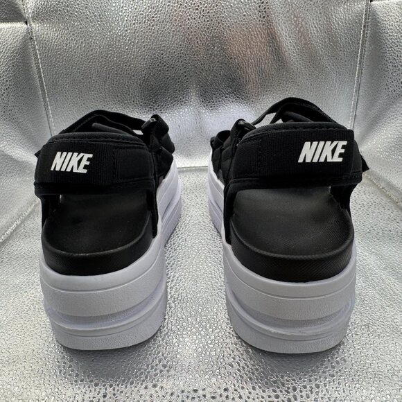 Size 8 Nike Icon Classic Womens Black White Platform Wedge Sandal‎ DH0224-001 - Picture 9 of 12